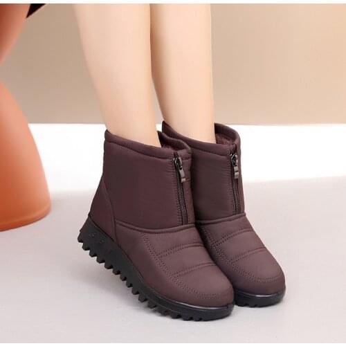 ZZPOHE Winter Women Warm Plus velvet Snow Boots 2019 New Rain Boots Waterproof Fashion Mother Shoes Ladies Ankle Boots size35-42