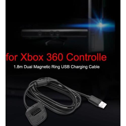 1.8m Dual Magnetic Ring USB Charging Cable for Xbox 360 Wireless Controller
