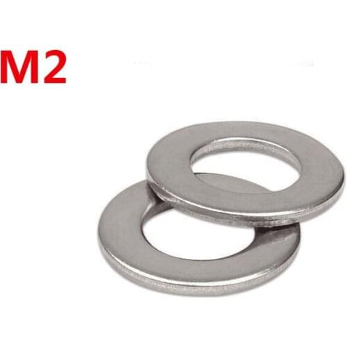 1500pcs/Lot M2 GB97 304 Stainless Steel Spring flat machine Washers Silvery White metal plain Gaskets
