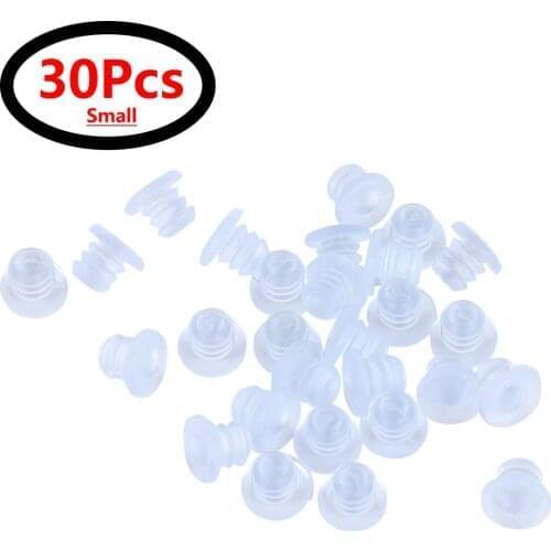 30 Pieces Small Clear Rubber Glass Table Top Bumpers Spacers Anti Collision Embedded Table Furniture Soft Stem Cabinet Bumpers