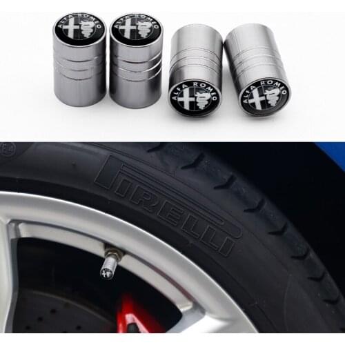 4pcs/1Set Car Styling Car Wheel Tire Valve Stem Cap Cover Auto Accessories For Alfa Romeo 159 147 156 Giulietta 166 Mito Stelvio