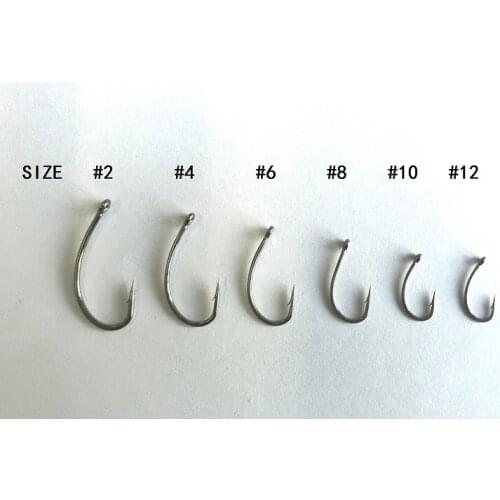 50PCS Nickel Black Barbed Coated Carp Hooks, Curve Shank Style in Various Sizes-Carp Fishing Tackles-Fishing Hooks