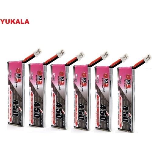 1-6pcs GNB 1S 3.8V 450MAH 80C/160C HV 4.35V Lipo battery for FPV Racing Drone M80S Tiny7 Beta75S Emax Tinyhawk Snapper7 PH2.0