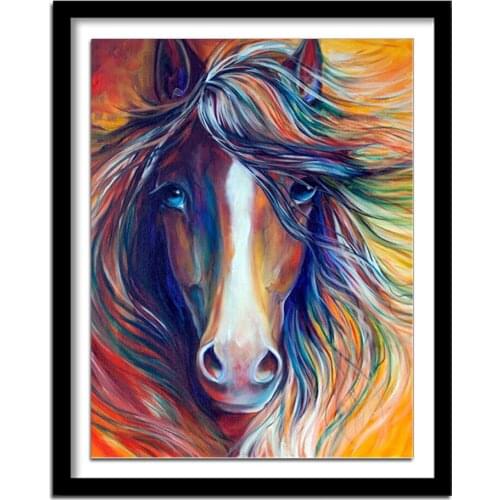 Diamant painting 5d diy diamond painting full square Diamond embroidery animals horse diamond round daimond painting