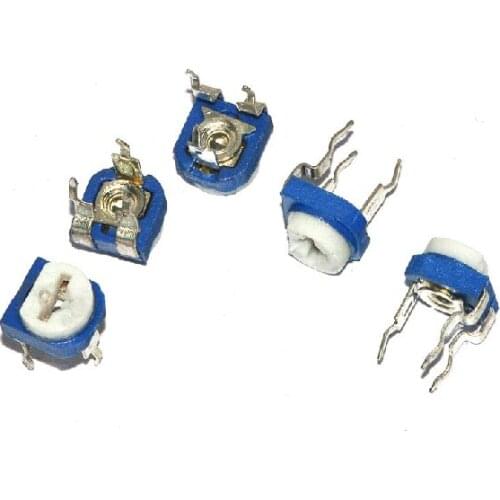 Free shipping 100pcs/lot Blue white Adjustable resistor 201 200R Horizontal Potentiometer