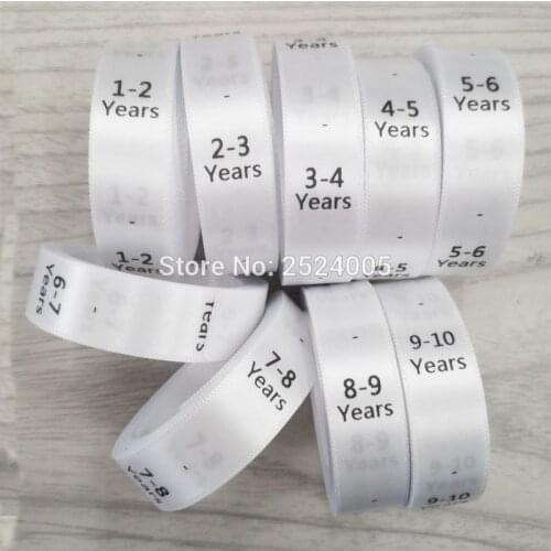 Free shipping kids size labels/New Baby clothing size tag/NB 0-3m 3-6m 6-9m 9-12m size labels/custom silk label 100 pcs a lot