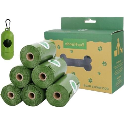 Degradable Pet Dogs Poop Bag Portable Garbage Bag Biodegradable Dog Waste Bags Pick-up Dispenser Rounded Pets Accessories