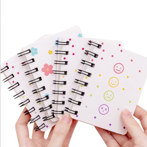 12books Creative flower Heart Star rollover coil A7 notepad Daily Mini Pocket Book Signature Guest Book gift for Students