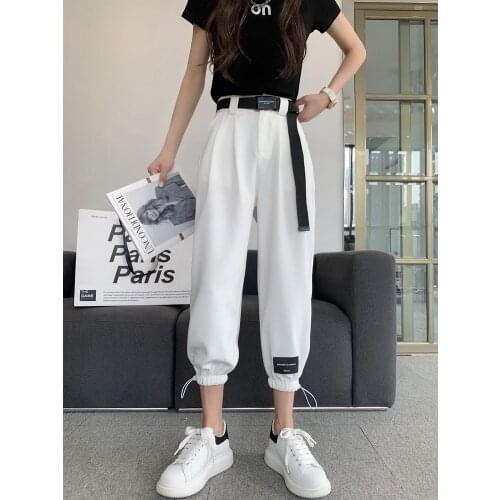 Harem Pants Overalls Womens Summer Thin Section Straight Korean Version of All-match Trousers Casual Pants Sports Pants