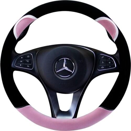 Universal Carr plush Steering-Wheel Covers Anti-slip Skidproof Durable 37-38CM/15" Dynamic Fibre Handmade Steering Wheel Cover