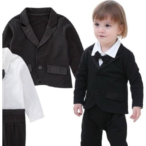 Black Spring and Autumn Creative Baby Suit Boy Clothes Combo Modern Design Baby Suit Baby Kleding Jongen Baby Clothes BD50YE