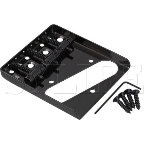 Black Vintage 3 Saddle Bridge For Electric Guitar