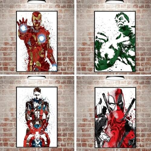 Disney Marvel Avengers Superhero Iron Man Movie 5D Hand Embroidery DIY Diamond Painting Childrens Room Home Decoration
