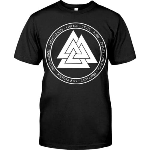 Viking Symbol Tattoo 3D Printed Cotton t shirts Harajuku Fashion Mens Short Sleeve Summer Casual Unisex Black Daily Tops