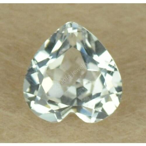 Hotsale 3x3-10x10mm Heart Shape 5A 12# synthetic white color corundum Stone Size Synthetic Gems Beads Stone For Jewelry