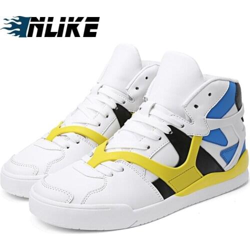 INLIKE Big Size Men Boots Fashion High Help Shoes Male Trend Student Camouflage Board Shoes High Top Casual Shoes Sneakers