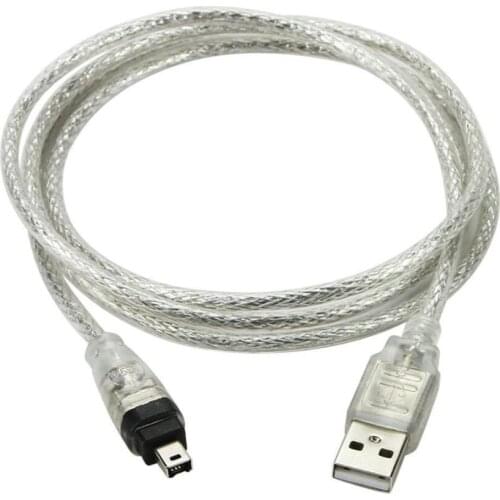 LBSC USB Data Cable, IEEE 1394 4 Pin to USB Mini Plug Firewire for MINI DV HDV camcorder to Edit 1.4M