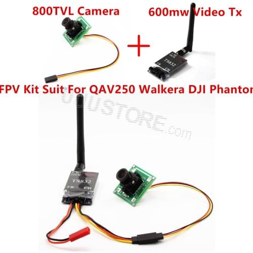 FPV Kit 800TVL CCTV Camera with 600mw 5.8G TS832 Video Transmitter for FPV RC Drone Quadcopter ZMR250