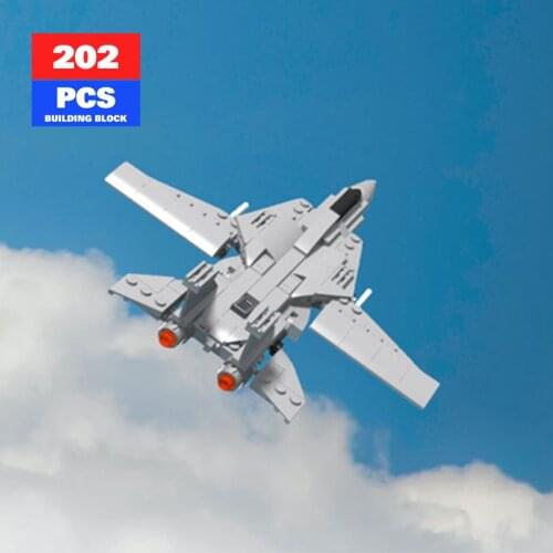 MOC Military Equipment F14 Mini Fighter Aircraft Drone Building Block Model Movie Series Pilot High-tech Brick Educational Toys