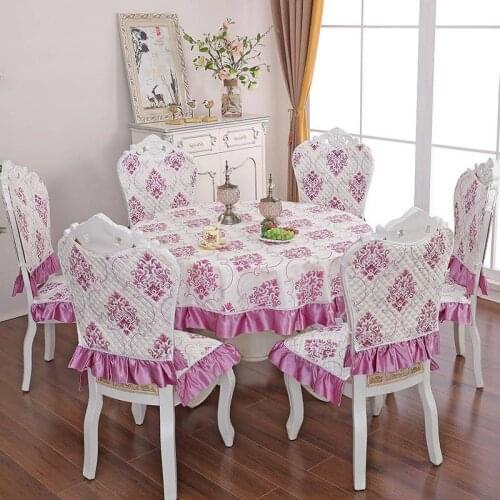 Pastoral Style Round Tablecloth Floral Ruffle Table Cover For Restaurant Dining Table Cover For Home Decor Seat Cover Party W