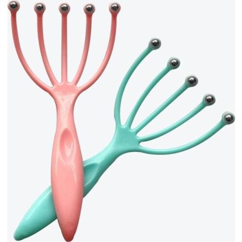 Head Massager Five Finger Ball Plastic Scalp Massager Relieve Pressure Itch Massager For Head Rake Head Skin