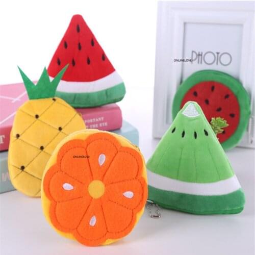 Fruit coin bag , Lemon Etc. 10CM Plush Cotton Coin Purse ; Pocket Coin BAG Kid Key Wallet Pouch