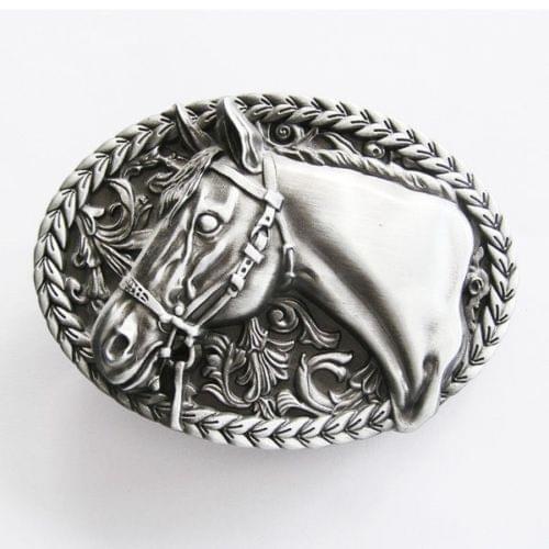 Custom metal belt buckles High quality Horse Head Cowboy Western Metal Belt Buckle cheap custom made 3D belt buckle