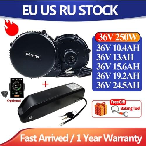 Bafang Motor BBS01B BBS01 36V 250W Mid Drive Motor 8fun Electric Bike Conversion Kit 36V15.6AH 36V20AH Lithium Battey Kits