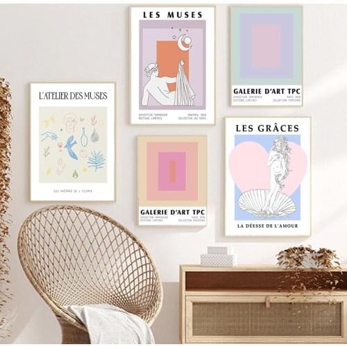 Les Muses David Venus Color Block Matisse Boho Wall Art Canvas Painting Nordic Posters And Prints Decor Pictures For Living Room