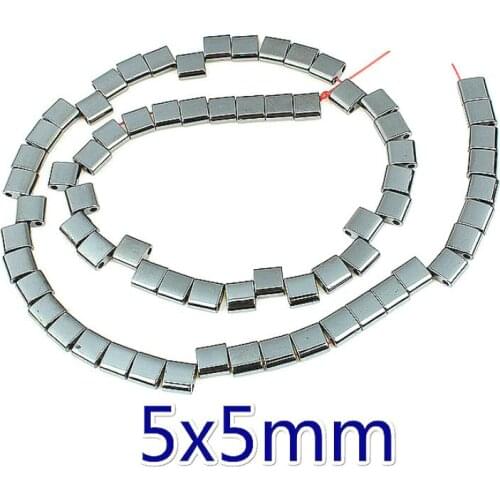 Natural Obsidian Magnet Beads Vacuum Plating Square Hematite Beads DIY Handmade Bracelet Necklace Accessories