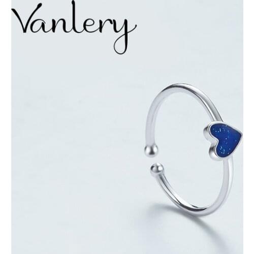 New Fashion Gothic Blue Heart Rings For Women Wedding Rings Fashion Jewelry Ladies Accessories Boho Jewelry 2021