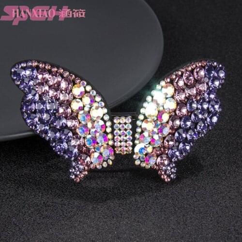 The new butterfly hair clip horsetail clip Czech diamond headdress Korean temperament female fashion hundred water drill hair
