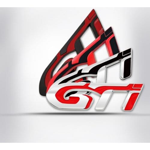 New 3D Metal Car Sticker Rear Tailgate Boot Badge Chrome & Red GTI Sticker For Peugeot 308 306 106 206 205 208 Emblem Badge