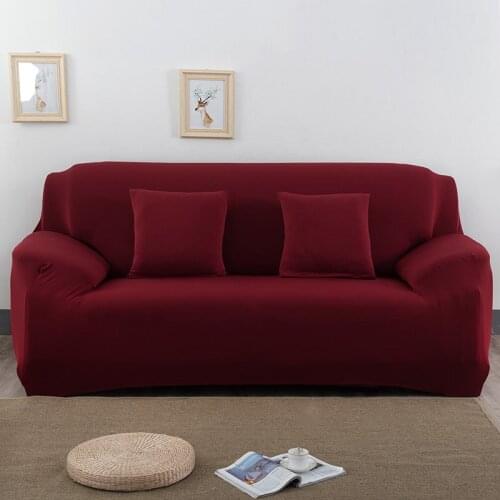 Solid color sofa covers for living room stretch slipcovers elastic material couch cover corner sofa cover double-seat three-seat