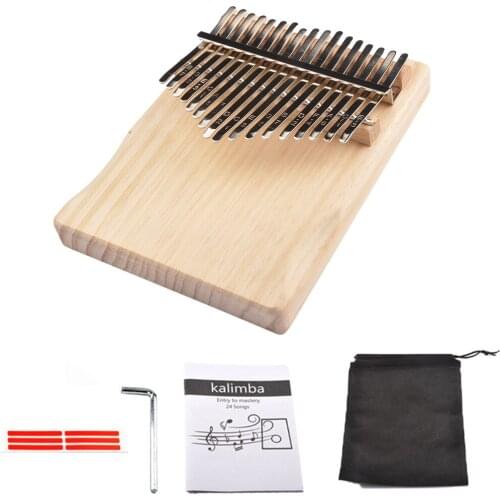 Eco-friendly No Paint Kalimba 17 Keys Pine Wood Mbira Thumb Piano Musical Instruments Kalimba Piano for Beginner Gifts