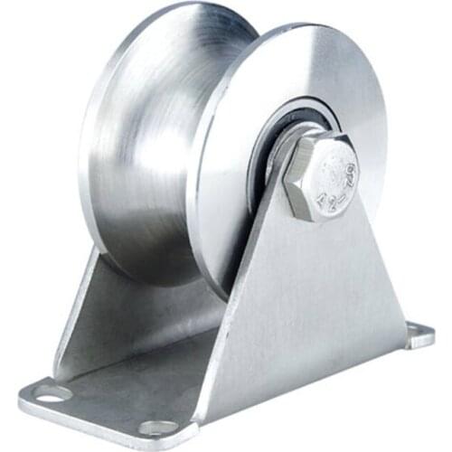 Roller Sliding Track Wheel U-Type Pulley Stainless Durable Steel Sliding Gate Lifting Crane Easy Installation Wire Rope G8TB