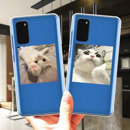Super Cute Cat Silicone Phone Case For Samsung S20 FE Ultra S10E S8 S9 S10 Lite Plus S6 S7 Edge Lovely Clear Soft TPU Cover