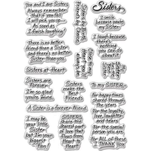 To My Sisters Words Transparent Clear Silicone Stamp/Seal for DIY scrapbooking/photo album Decorative clear stamp sheets ST0289
