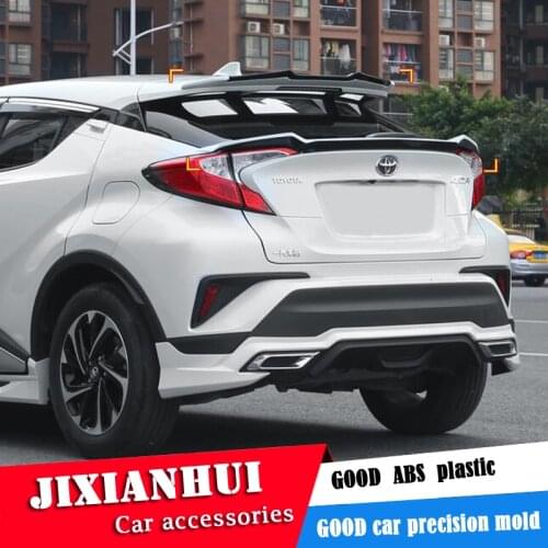 For Toyota CHR ROOF Spoiler 2018-2019 CHR C-HR Spoiler yRF ABS plastic Material Car Rear Wing Color Rear Spoiler