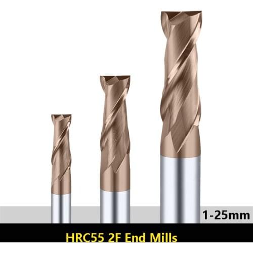 BEYOND HRC55 2F Carbide Keyway End Mills 1mm 4mm 5mm 6mm 8mm 10mm 25mm CNC Turning Tools Center Tungsten steel Coated Milling