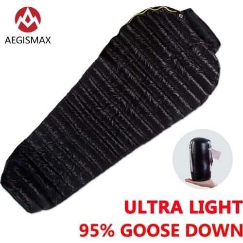 AEGISMAX Ultralight Mini -Mini long Outdoor Sleeping Bag Camping Goose Down Mummy Three-Season Down Lengthened Adult Lazy bag
