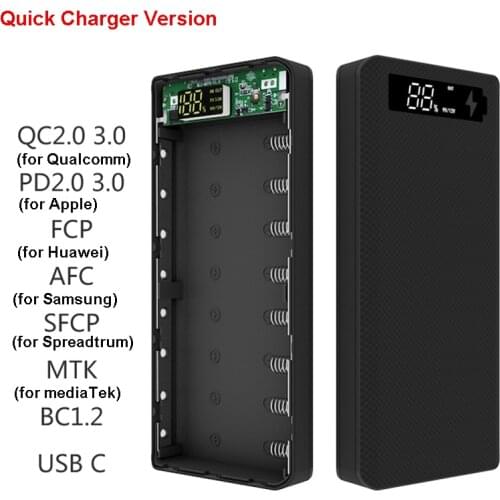 Welding Free 8*18650 Battery Storage Box PD QC3.0 Quick Charge Dual USB Power bank DIY Shell 18650 battery Holder Charging Box