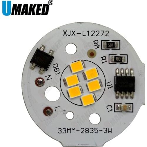 10pcs AC220V LED 5W 33mm 2835 SMD Lamp Plate Needn't Driver Connect Light Source White/ Warm White lamp panel
