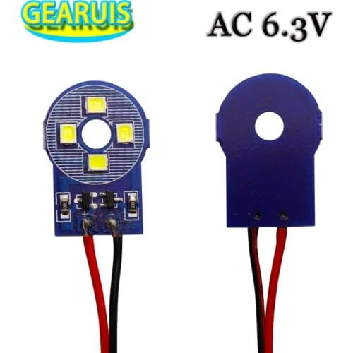 100pcs AC 6V 6.3V Panel Lights 4 smd 2835 led Chip on Board Various Color Non polarity Pinball Game Machine Led Bulbs