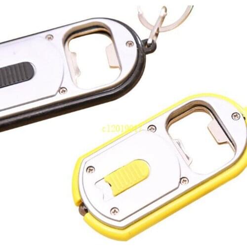 1000pcs/lot 2-in-1 Multifunctional Opener Cool Bottle Openers With LED Light Opener Keychain Key Ring Lamp Keyrings