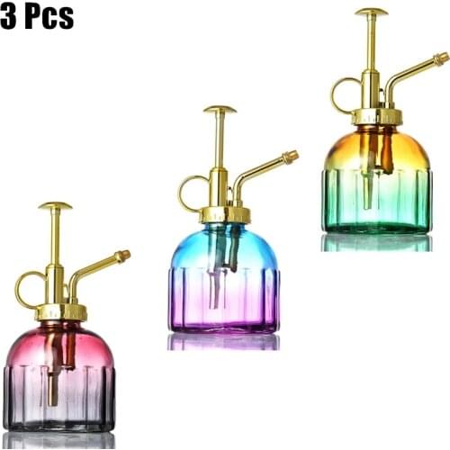 3Pcs Plant Flower Sprinkler Glass Pot Watering Pumpkin Shape Spray Bottle 300ml Water Spray Irrigation Garden Supplies Tool