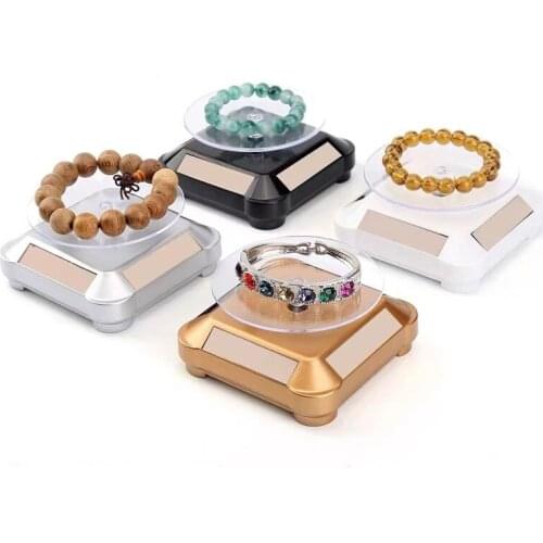 360°Solar Powered Rotating Display Stand Solar Show Case Turn Table, Suit for Jewelries Cellphones Glasses Watch Show