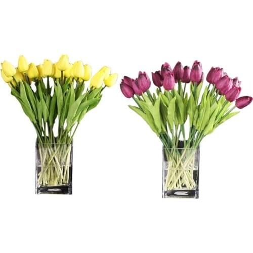 40Pcs Tulip Flower Latex Real Press for Wedding Bouquet Decor KC455 & KC453