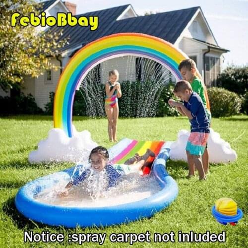 240 cm Large Summer Garden Lawn Rainbow Door Bridge Inflatable Spray Water Baby Home Play Water Toy Beach Game With Free Pump