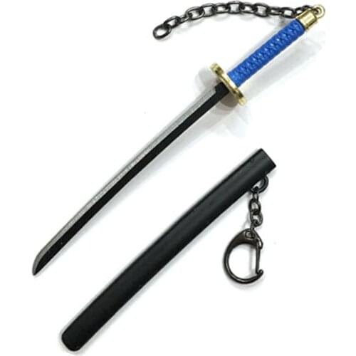 Bsarai Hanzou Touken Ranbu Ao no Exorcist Fairy Tail Akame ga KILL Demon Slayer 16cm/6.3in'' Cosplay Sword Model Key Chain Ring